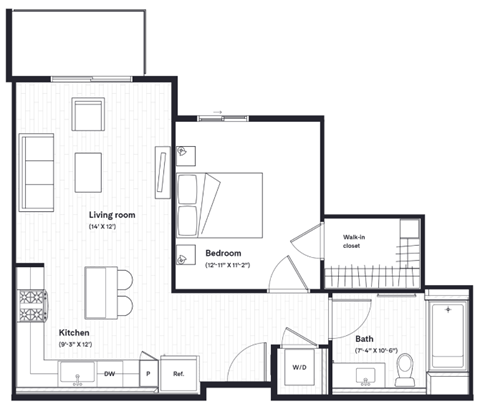 the floor plan of the apartment